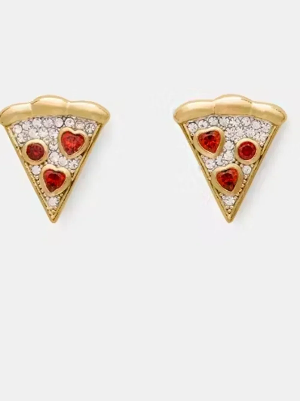 Kate Spade NEW New York Cubic Zirconia Pizza My Heart Stud Earrings